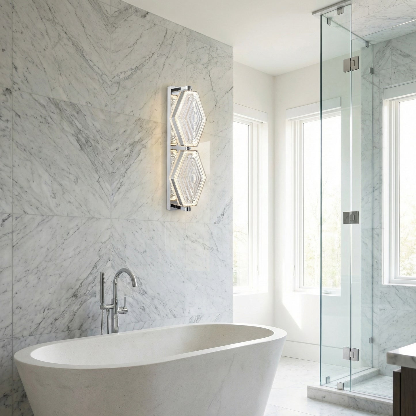 Yiosi Starlink Double Clear Glass Wall Sconce - scene-2