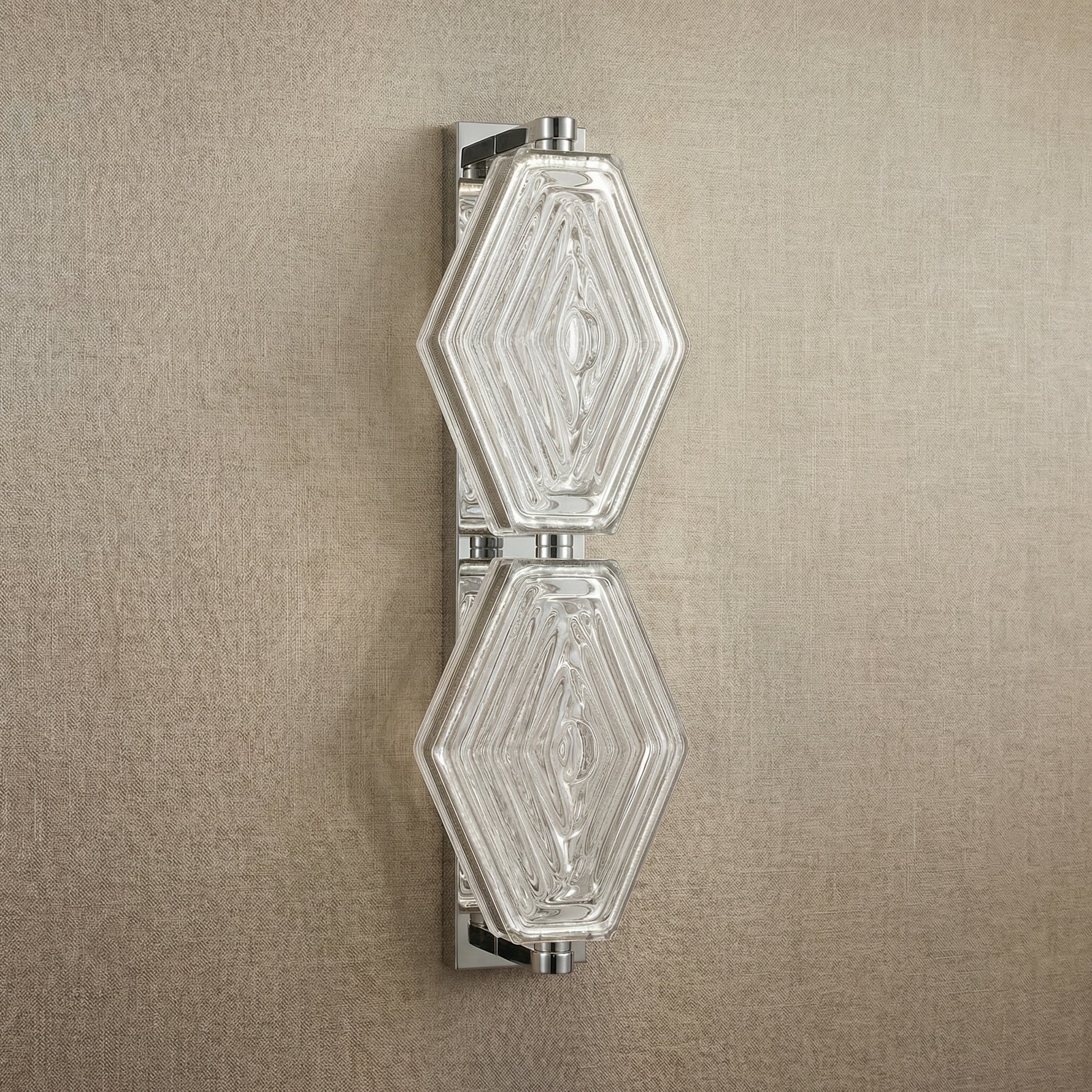 Yiosi Starlink Double Clear Glass Wall Sconce - dark