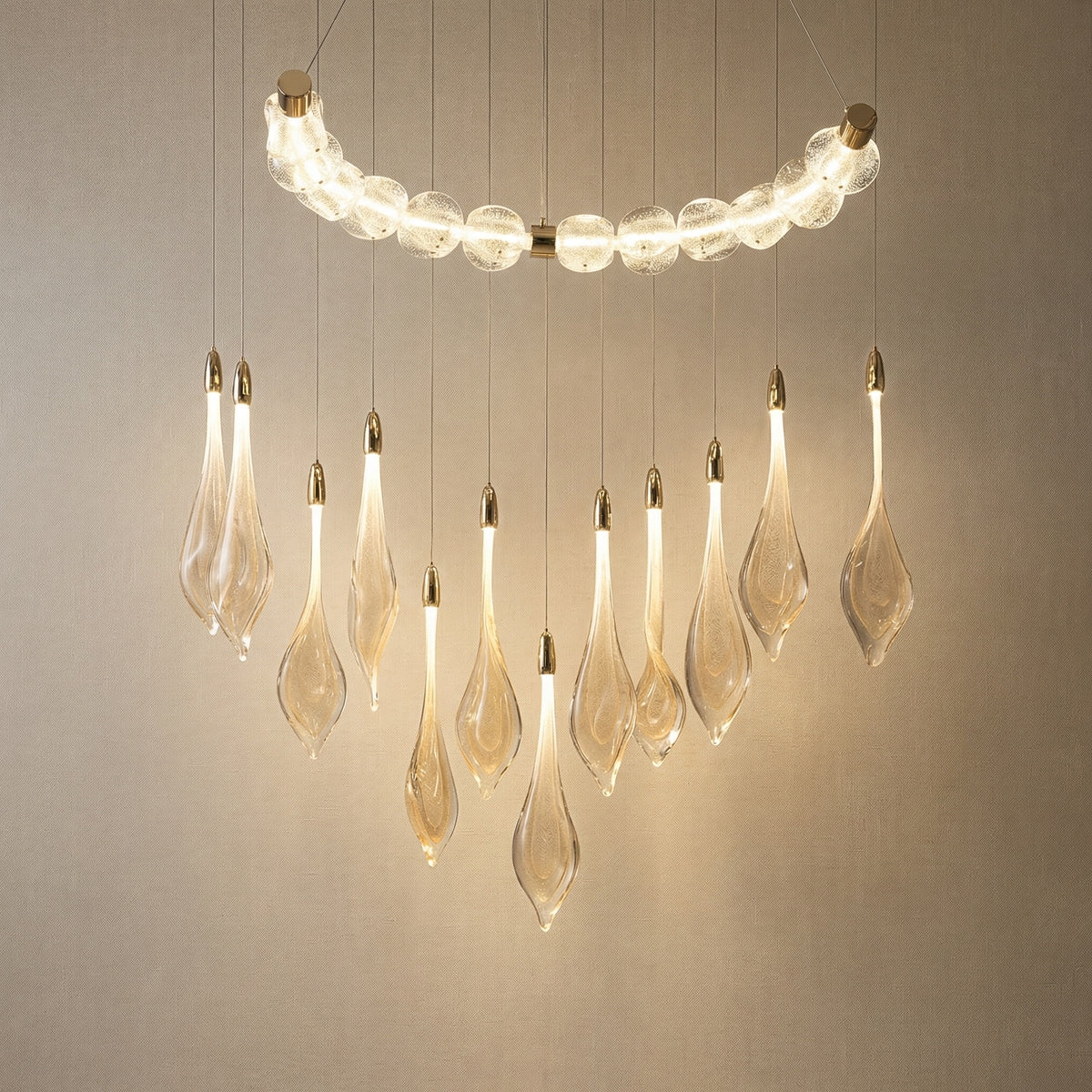 Yiosi Sunset Linear Cluster Glass Pendant Light - 47" Linear (L1200mm) Style B