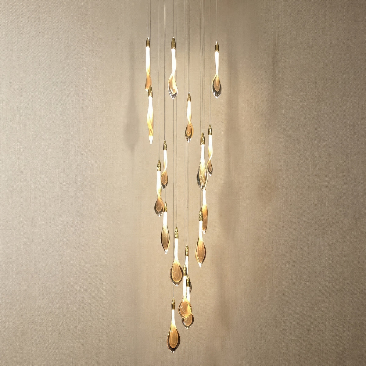 Yiosi Sunset Linear Cluster Glass Pendant Light - 24" (Dia 600mm) Style B