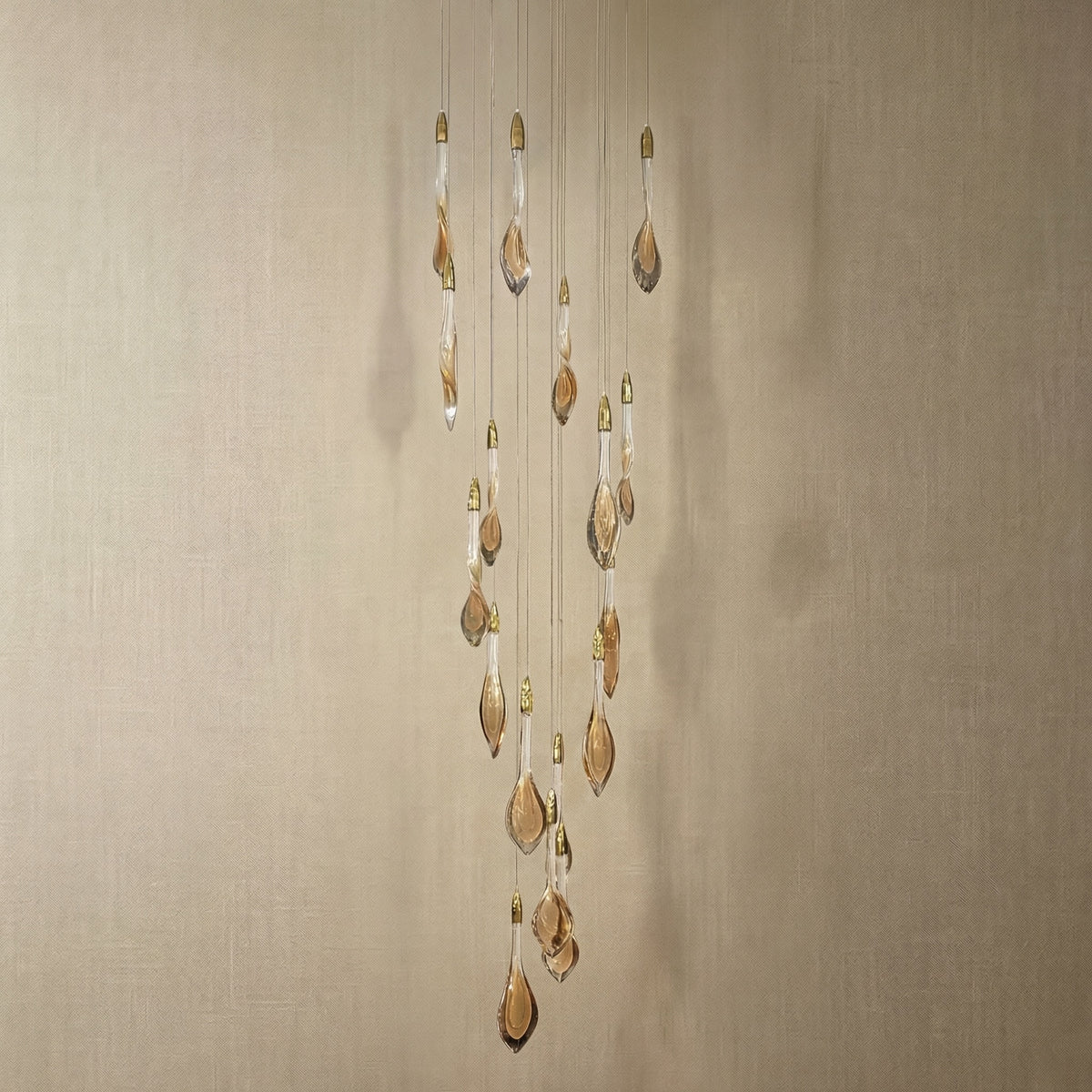 Yiosi Sunset Linear Cluster Glass Pendant Light - dark