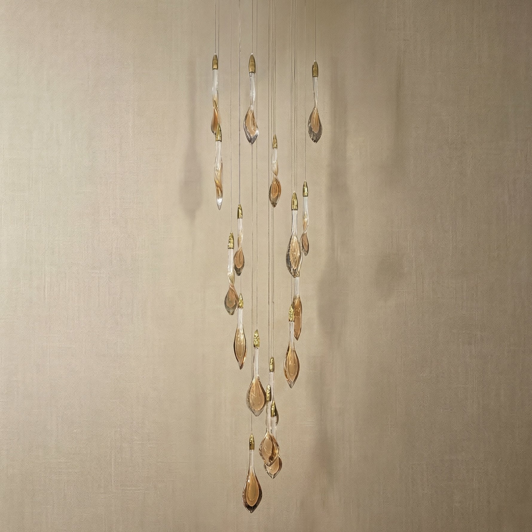 Yiosi Sunset Linear Cluster Glass Pendant Light - dark