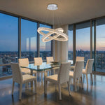 2-tier crystal pendant in modern living room — Yiosi Vera nested chandelier