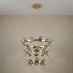 Yiosi Weaving Light 3-Tier Nested Crystal Pendant Light - dark