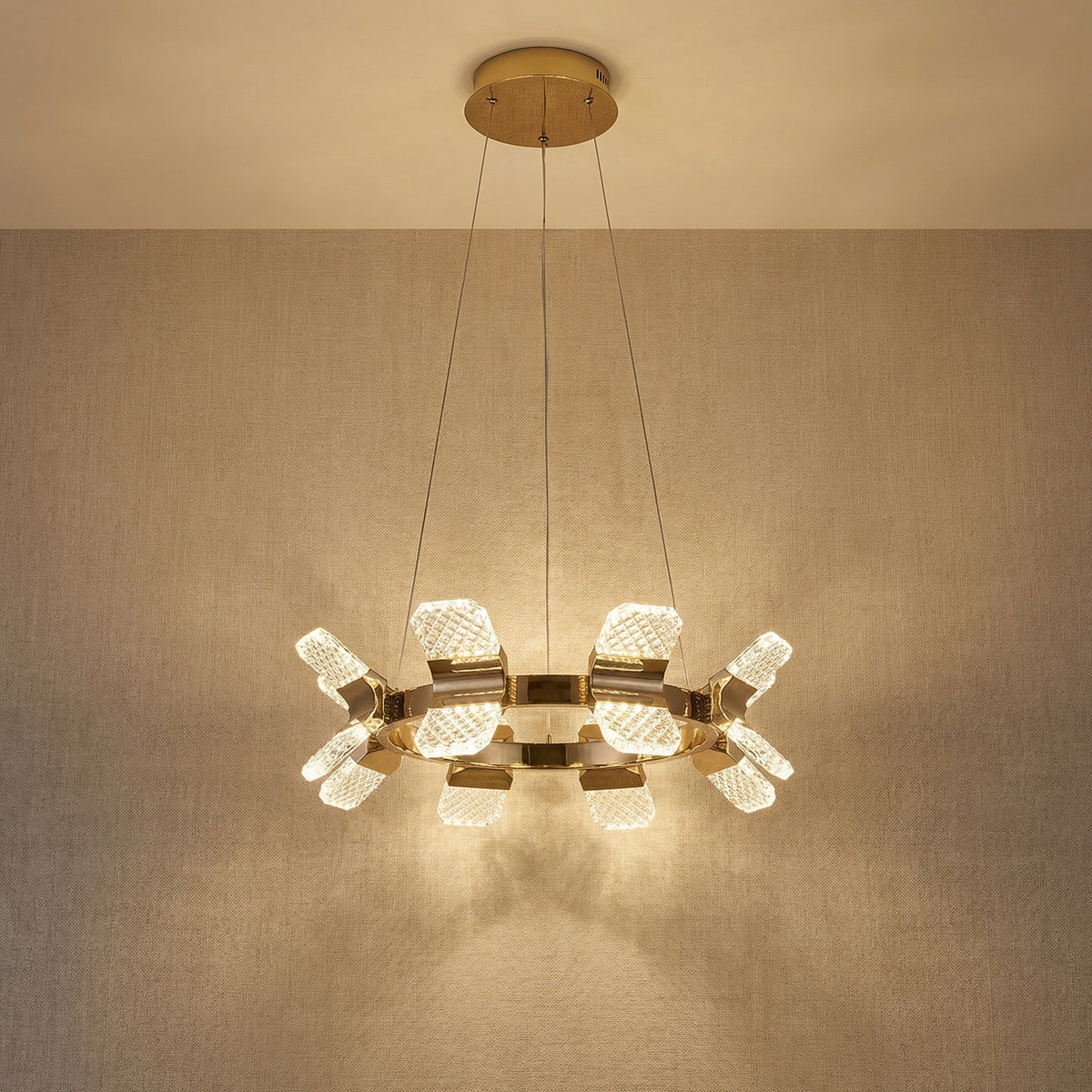 Yiosi Weaving Light Crystal Pendant Light 39" - 24" (Dia 600mm)