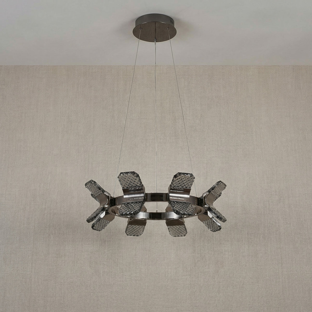 Yiosi Weaving Light Crystal Pendant Light 39" - dark