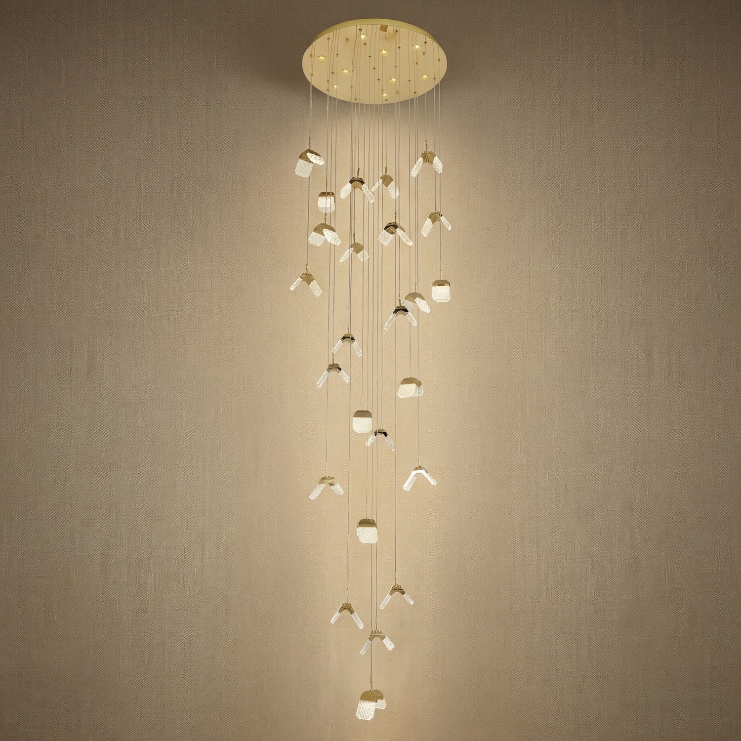 Yiosi Weaving Light Triple Crystal Wall Sconce - 14" (Dia 355mm)
