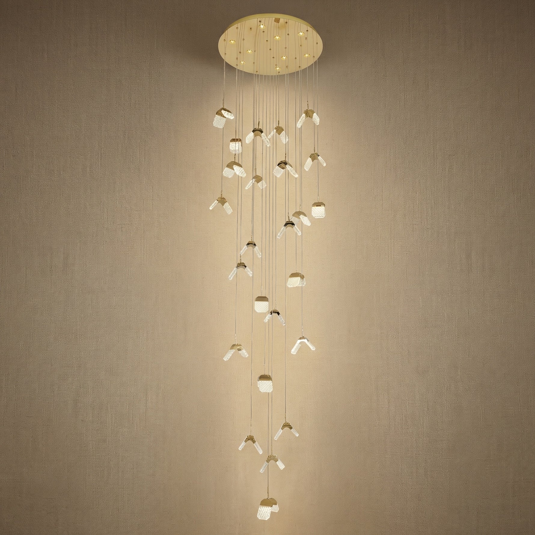 Yiosi Weaving Light Triple Crystal Wall Sconce - 14" (Dia 355mm)