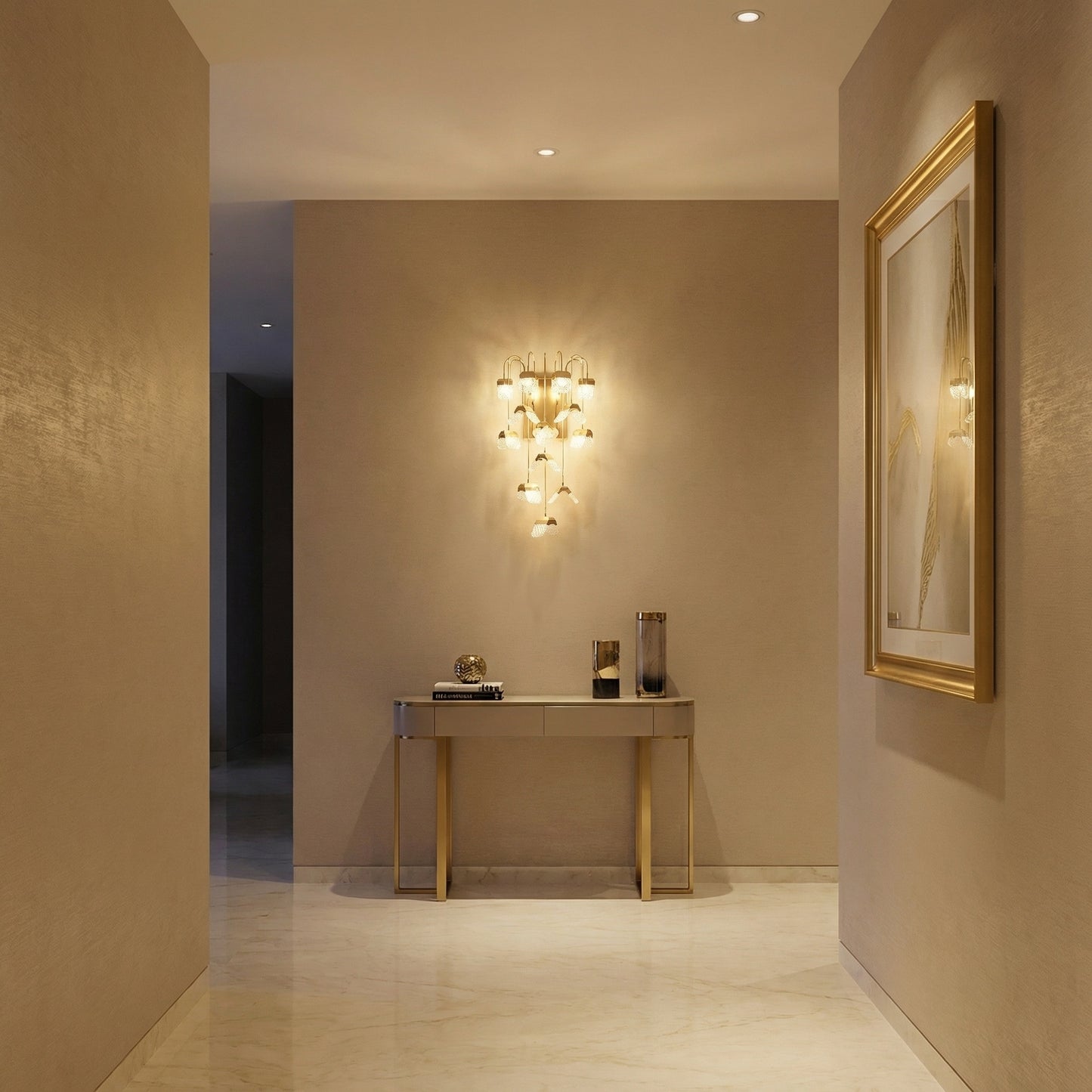 Yiosi Weaving Light Triple Crystal Wall Sconce - scene-1