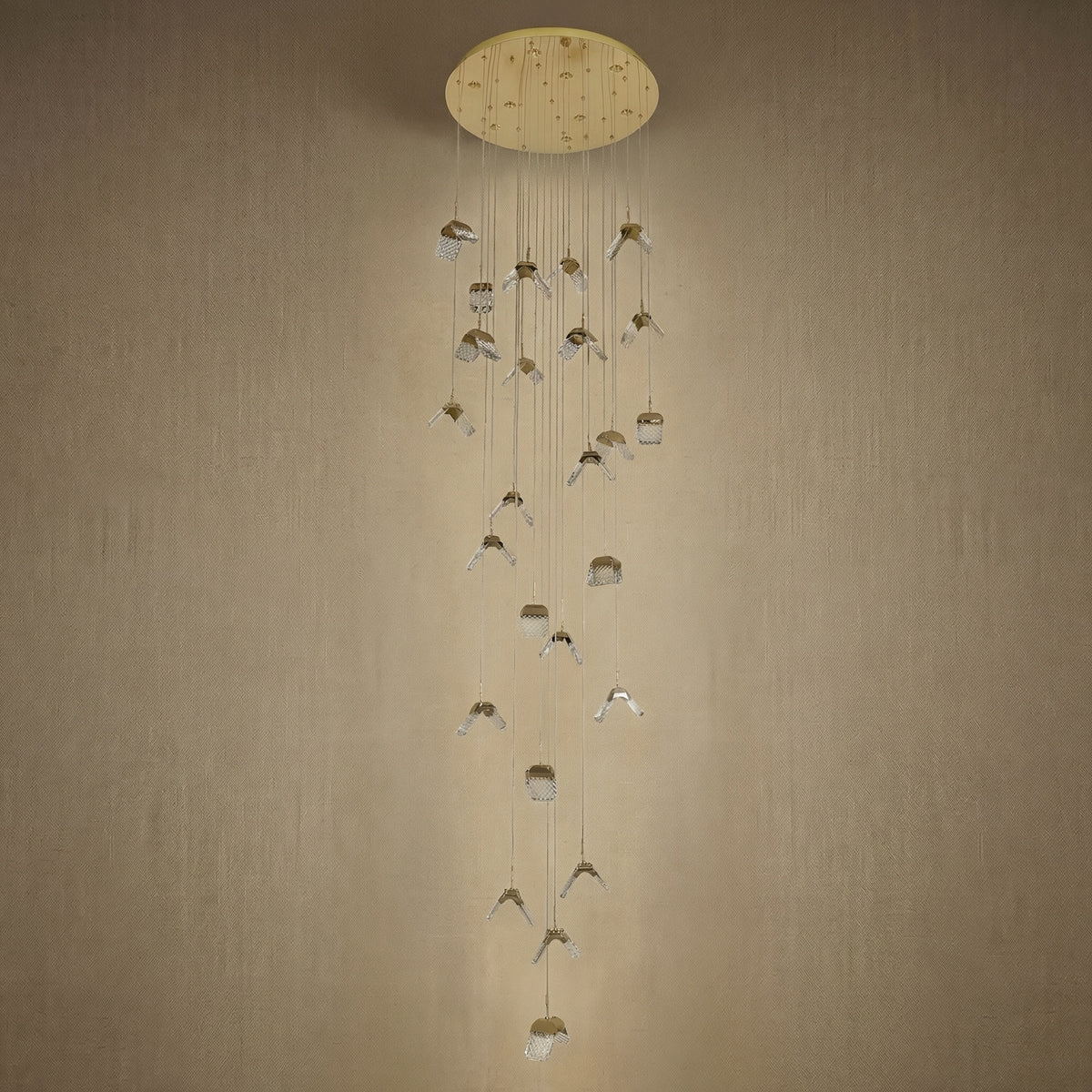 Yiosi Weaving Light Triple Crystal Wall Sconce - dark