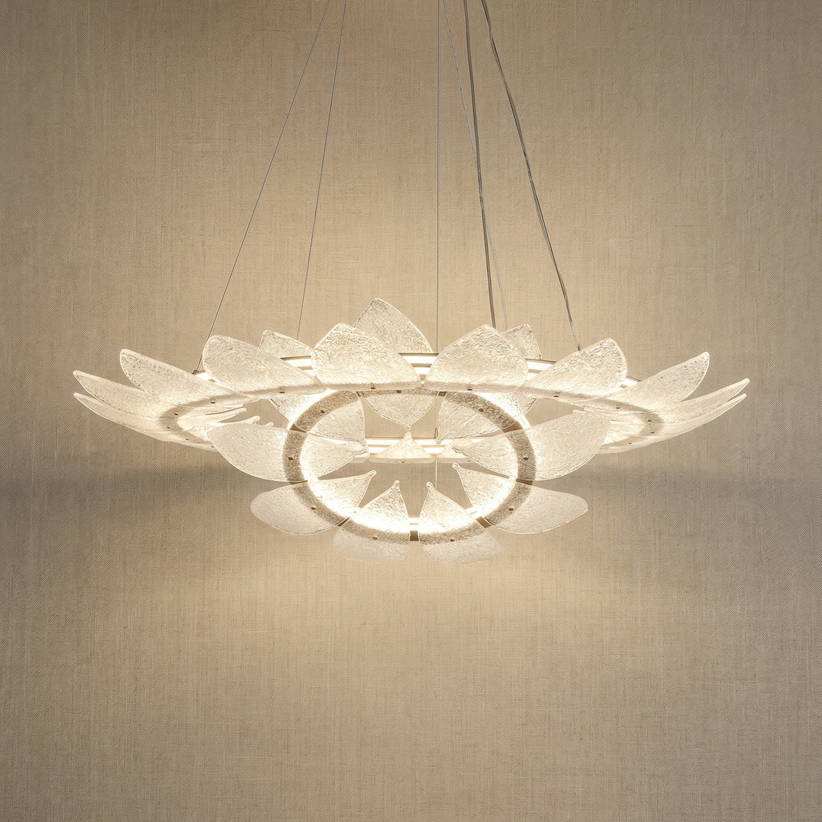 Yiosi White Birch Nested Glass Pendant Light - 39" (Dia 1000mm)