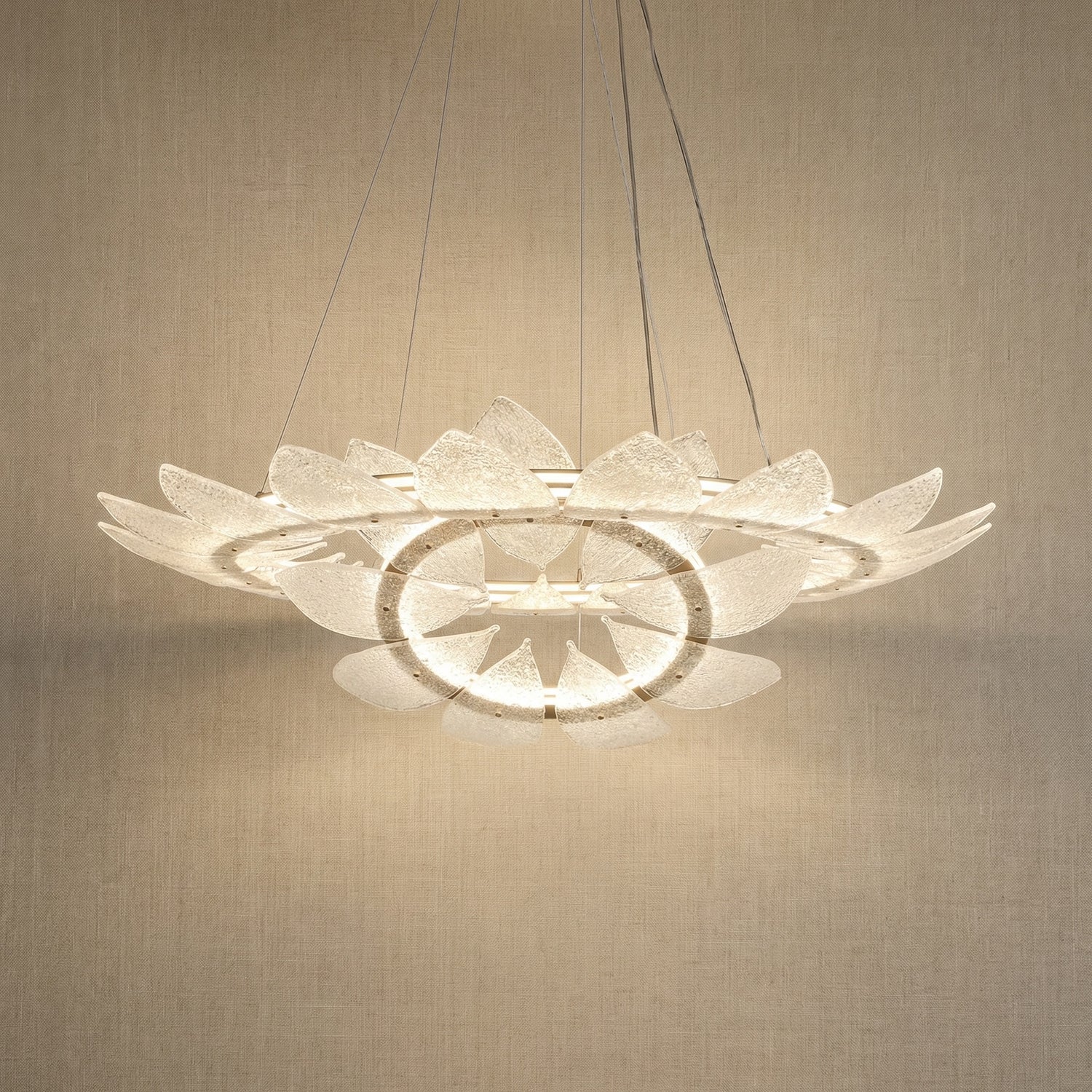 Yiosi White Birch Nested Glass Pendant Light - 39" (Dia 1000mm)