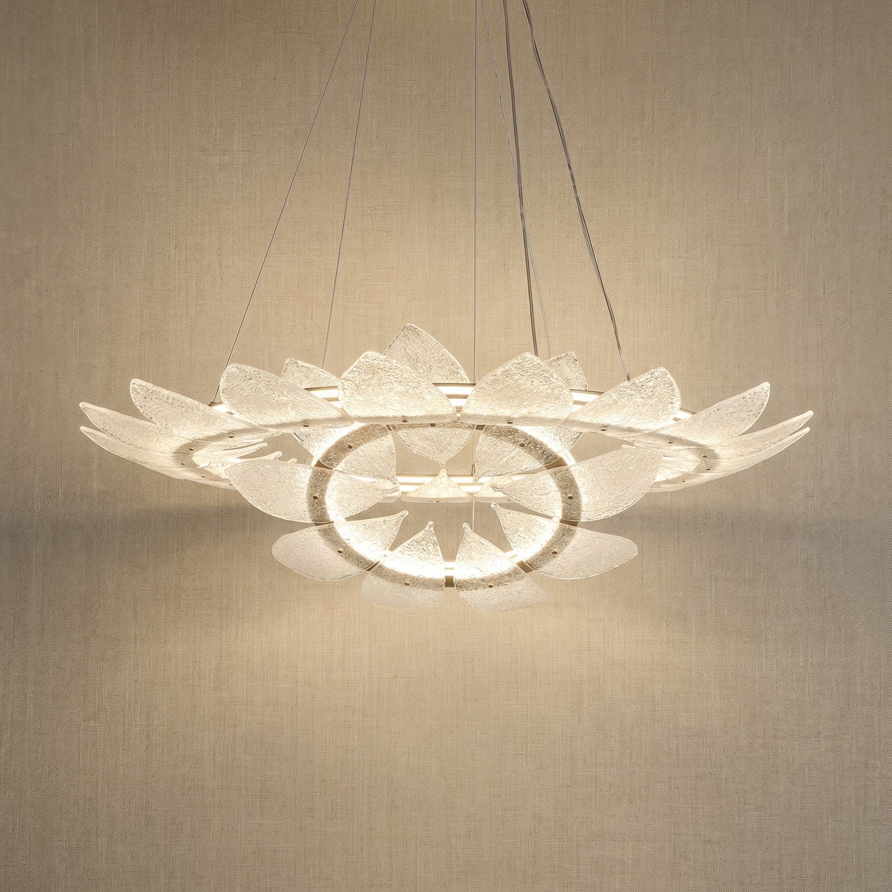 Yiosi White Birch Nested Glass Pendant Light - 39" (Dia 1000mm)