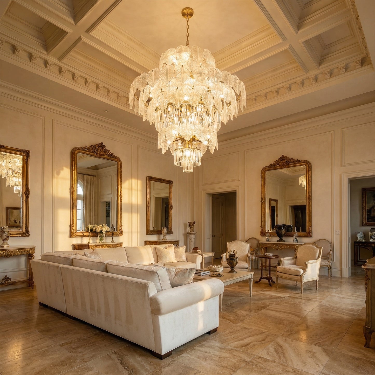 Yiosi Xingye 3-Tier Nested Crystal Pendant Light - scene-1