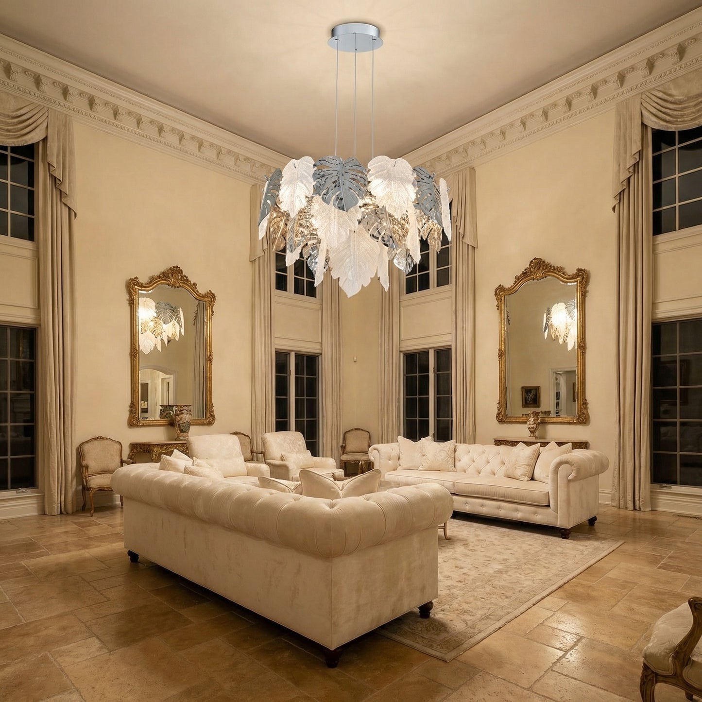 Yiosi Xingye Crystal Pendant Light 31" Style A - scene-1