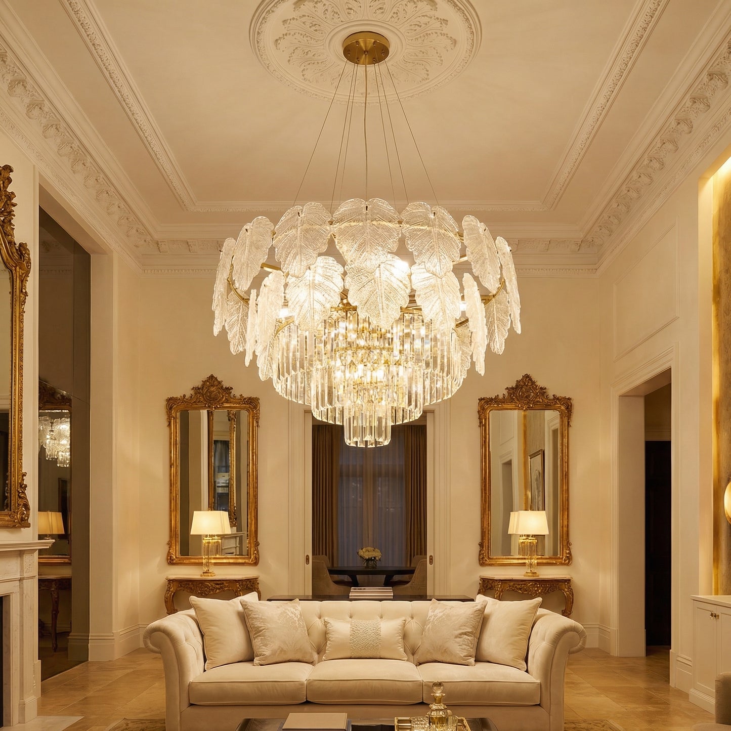 Yiosi Xingye Crystal Pendant Light 31" Style B - scene-1