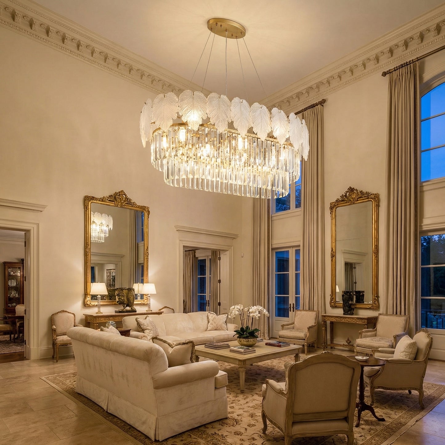 Yiosi Xingye Crystal Pendant Light 47" - scene-1