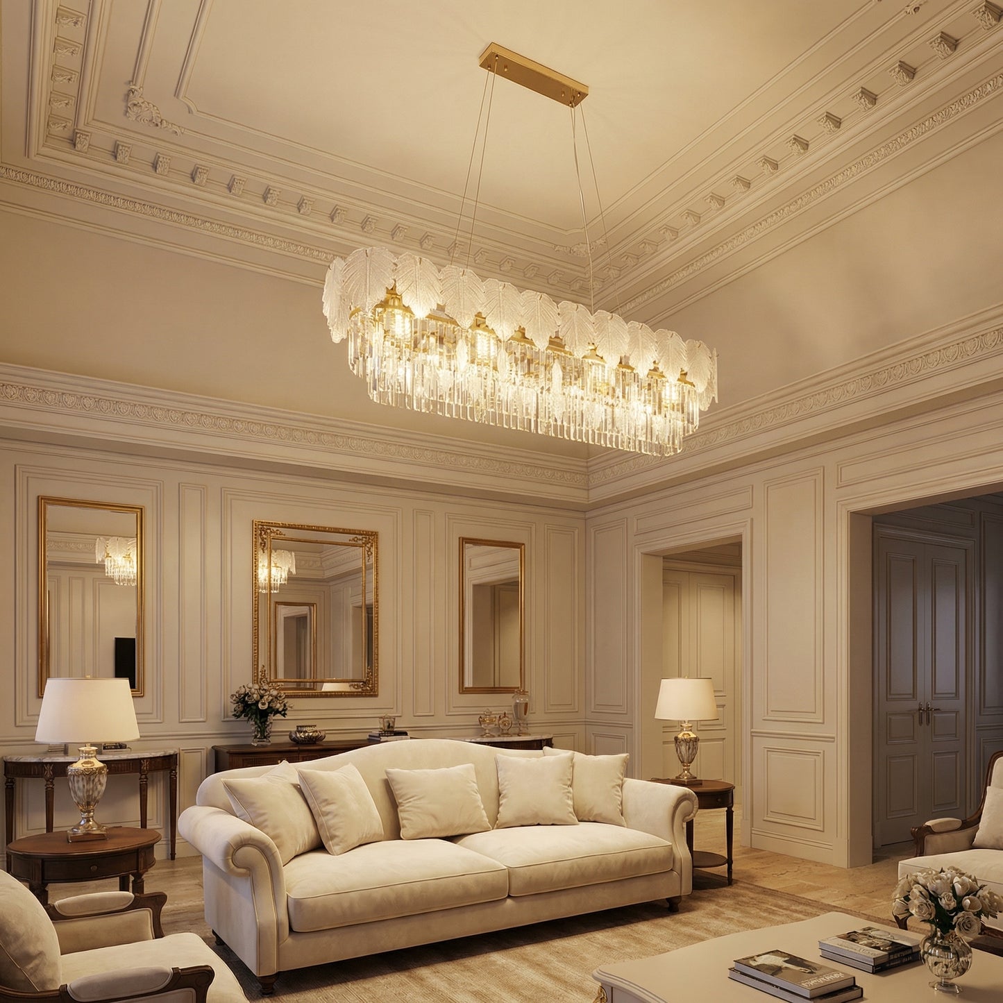 Yiosi Xingye Crystal Pendant Light 59" - scene-1