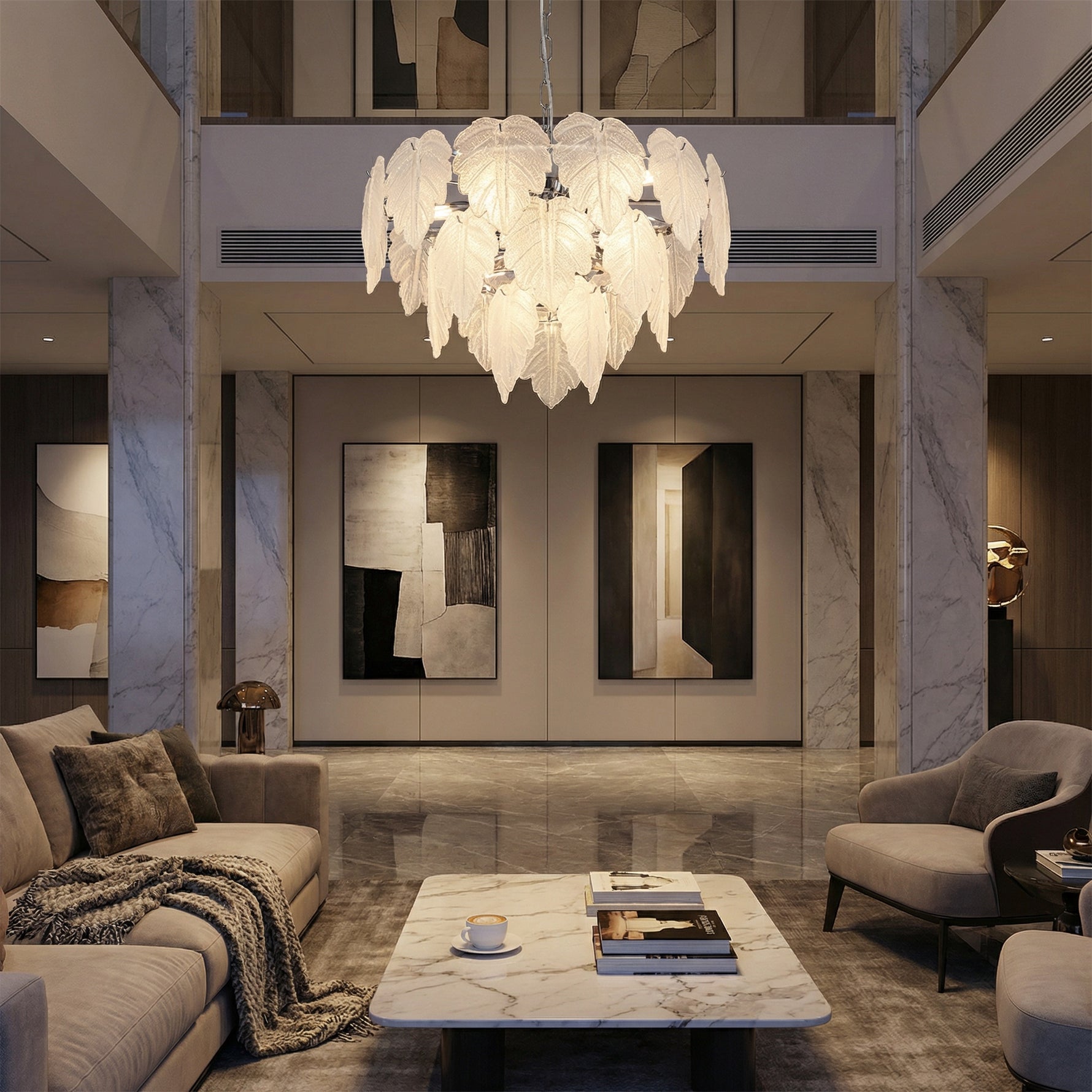 Yiosi Xingye Glass Pendant Light 24" - scene-3