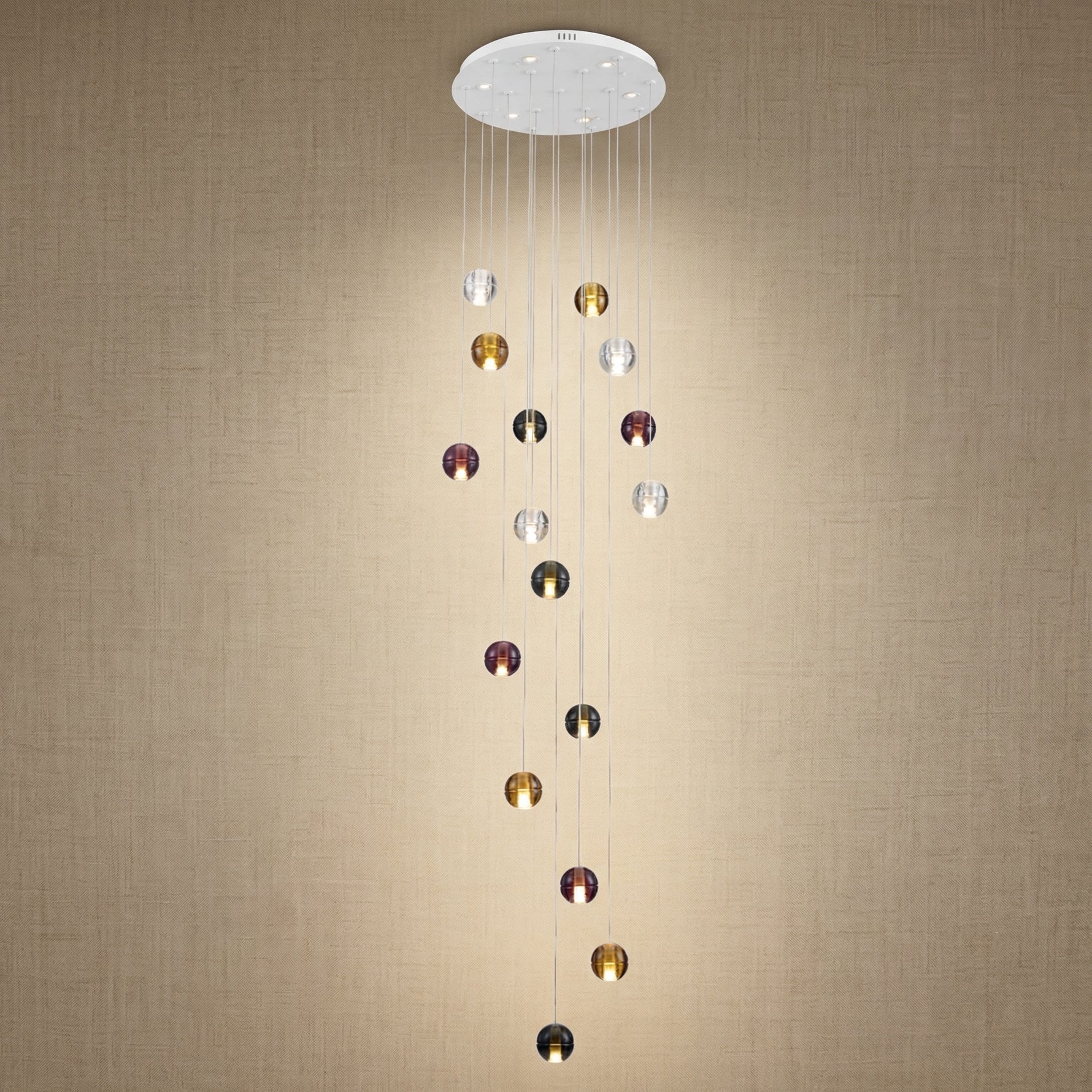 Yiosi Yo Cascading Glass Pendant Light 24" - 24" (Dia 600mm)