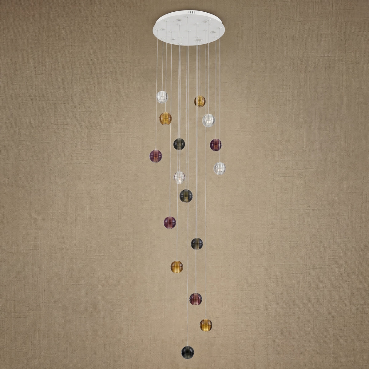 Yiosi Yo Cascading Glass Pendant Light 24" - dark