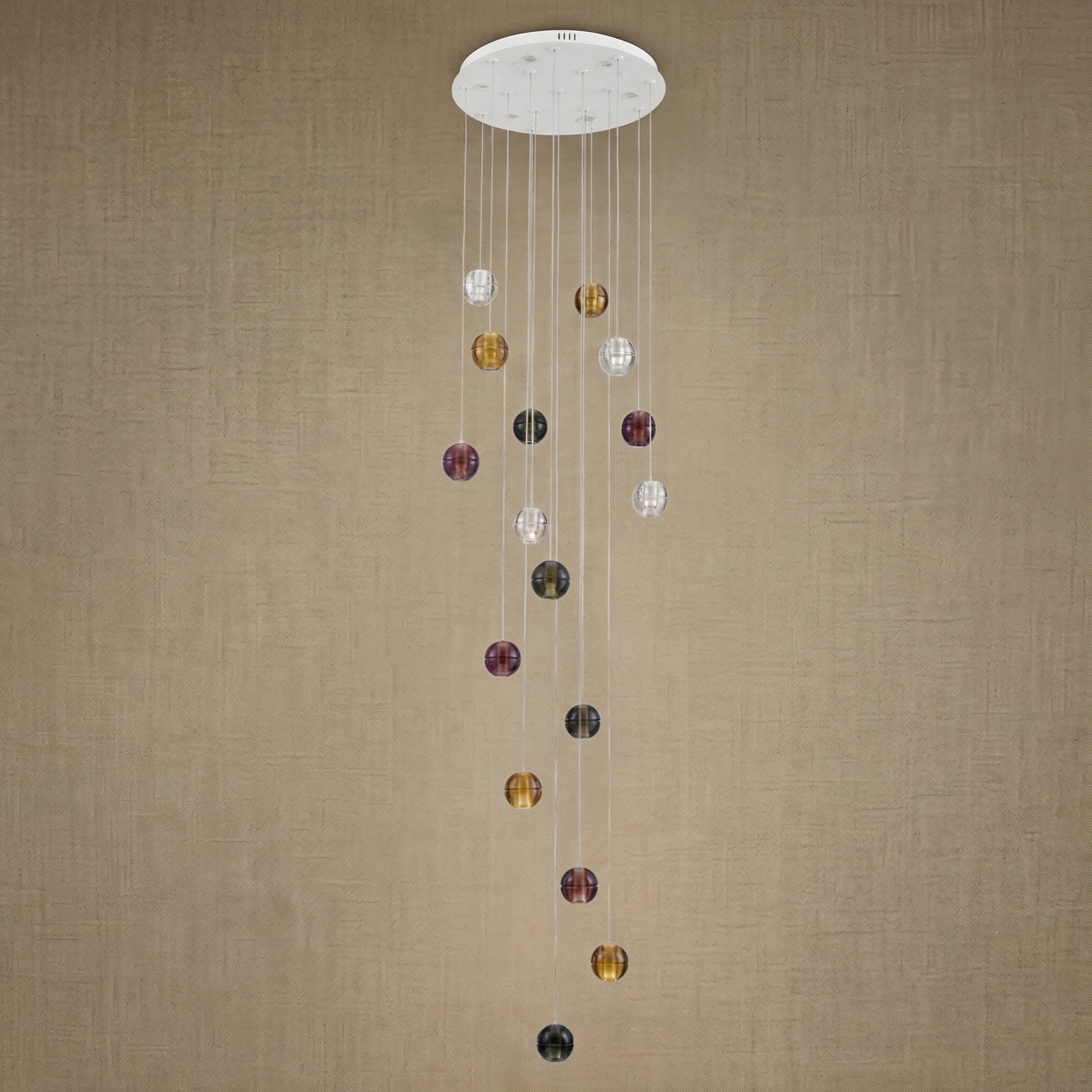 Yiosi Yo Cascading Glass Pendant Light 24" - dark