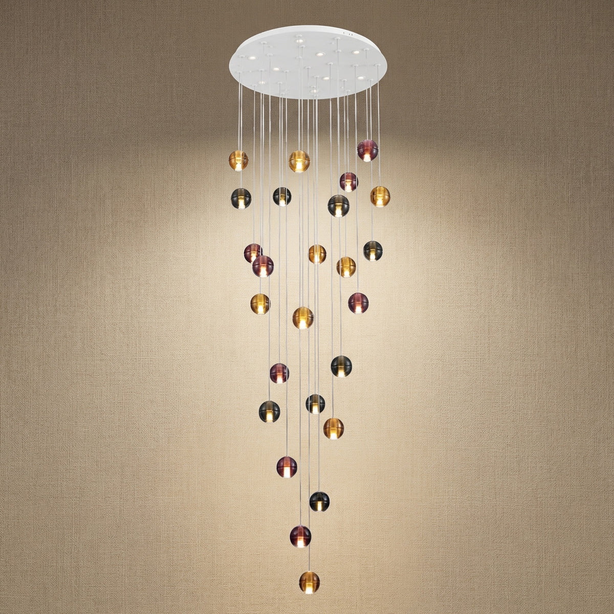Yiosi Yo Cascading Glass Pendant Light 31" - 31" (Dia 800mm)