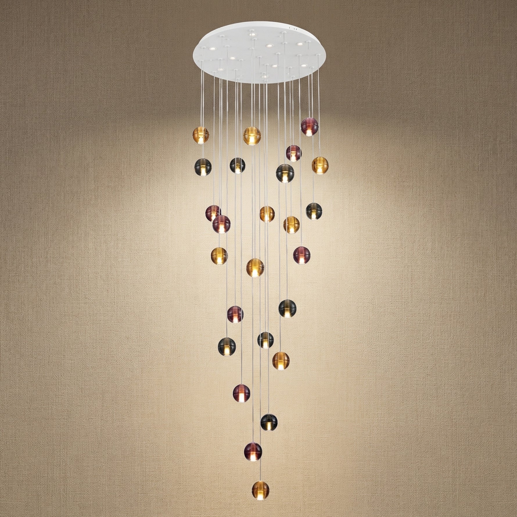 Yiosi Yo Cascading Glass Pendant Light 31" - 31" (Dia 800mm)