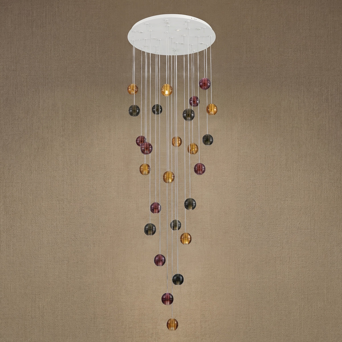 Yiosi Yo Cascading Glass Pendant Light 31" - dark
