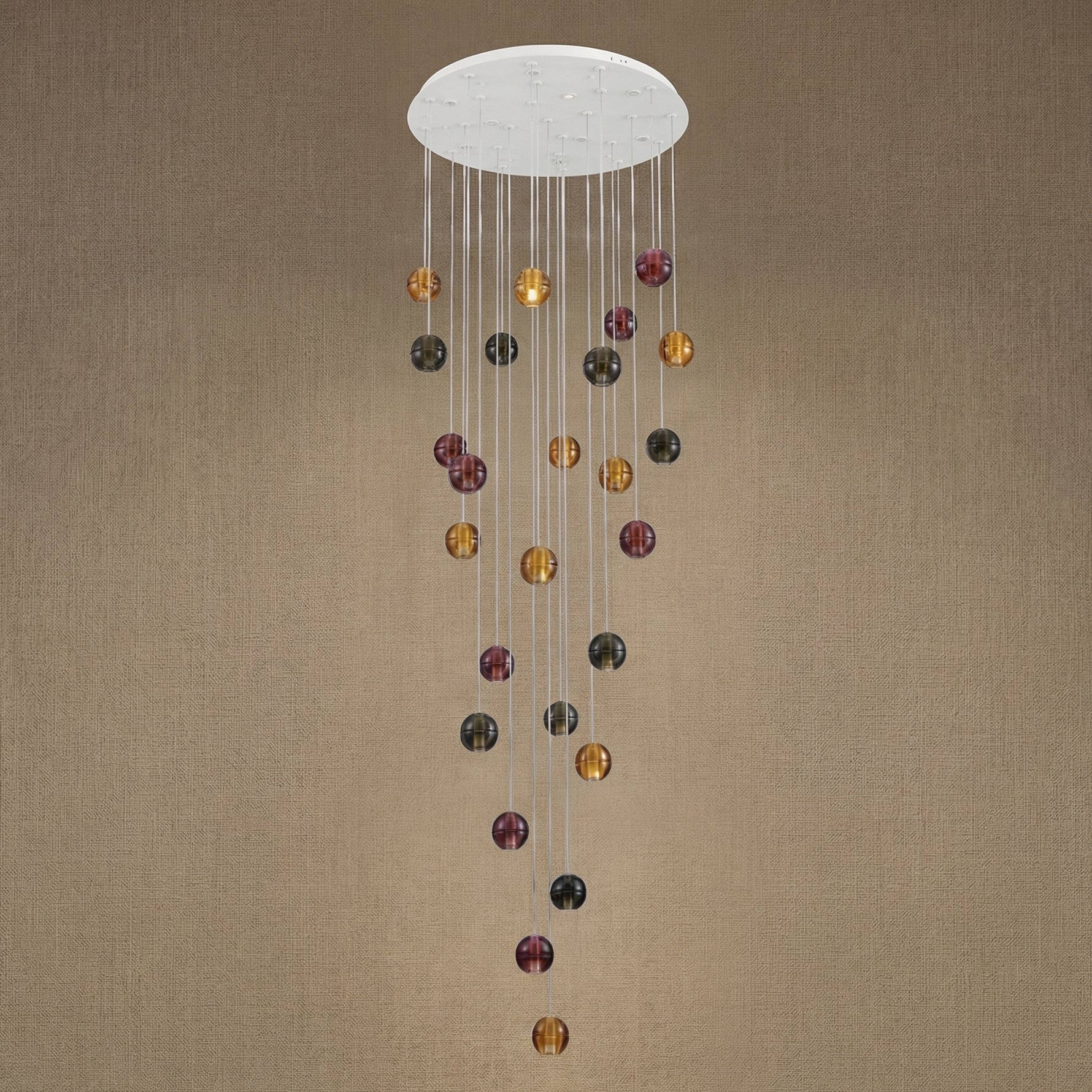 Yiosi Yo Cascading Glass Pendant Light 31" - dark