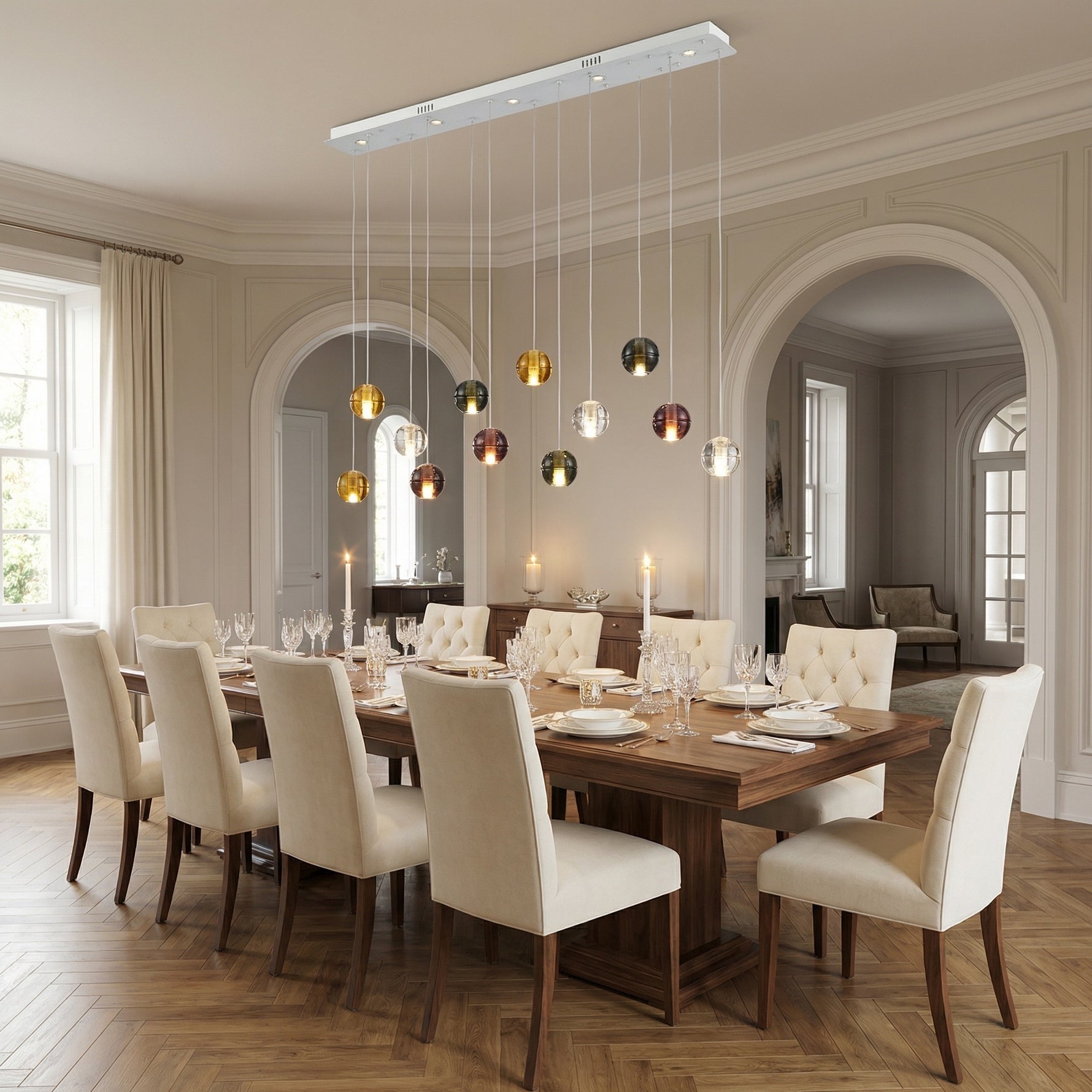 Yiosi Yo Linear Glass Pendant Light - scene-2