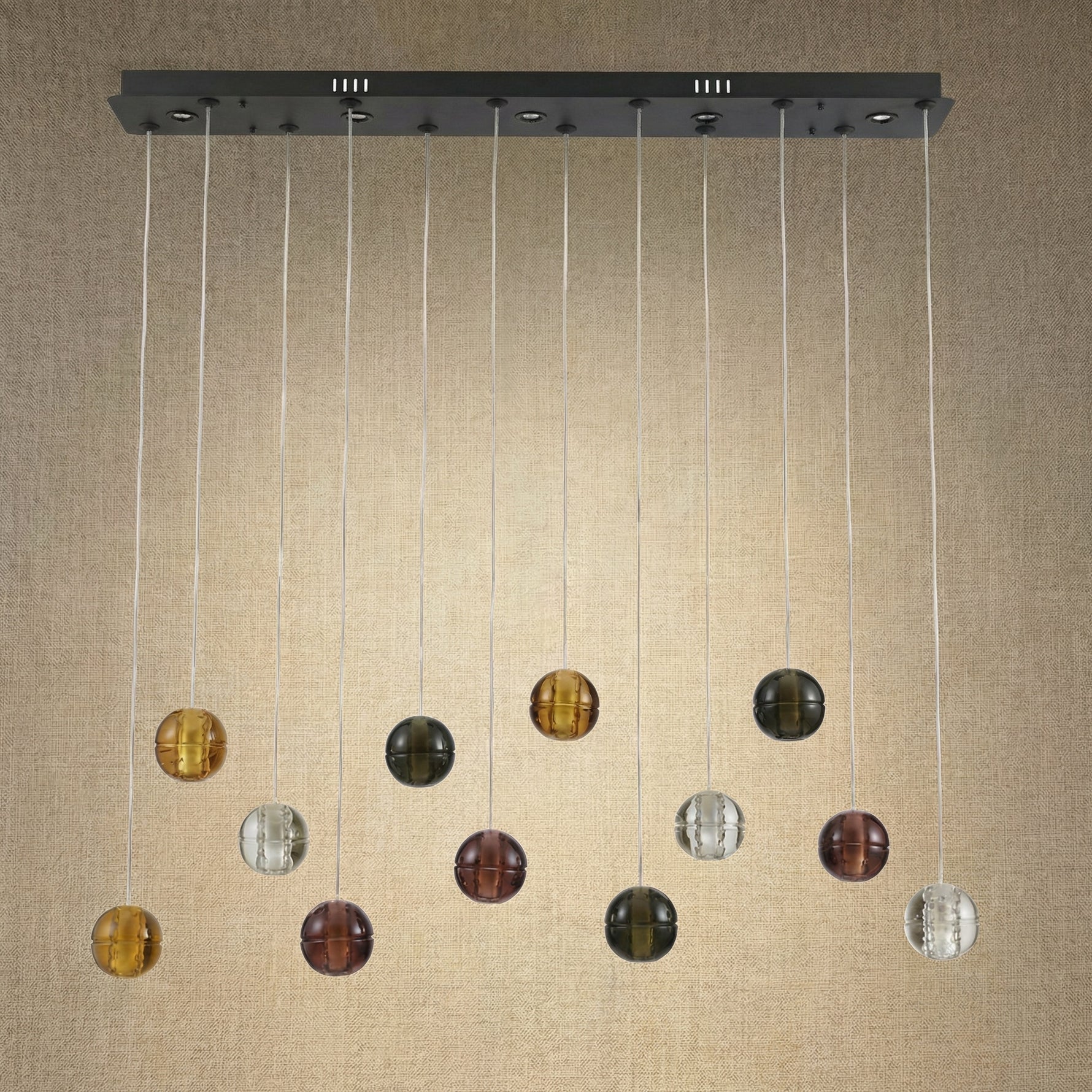 Yiosi Yo Linear Glass Pendant Light - dark