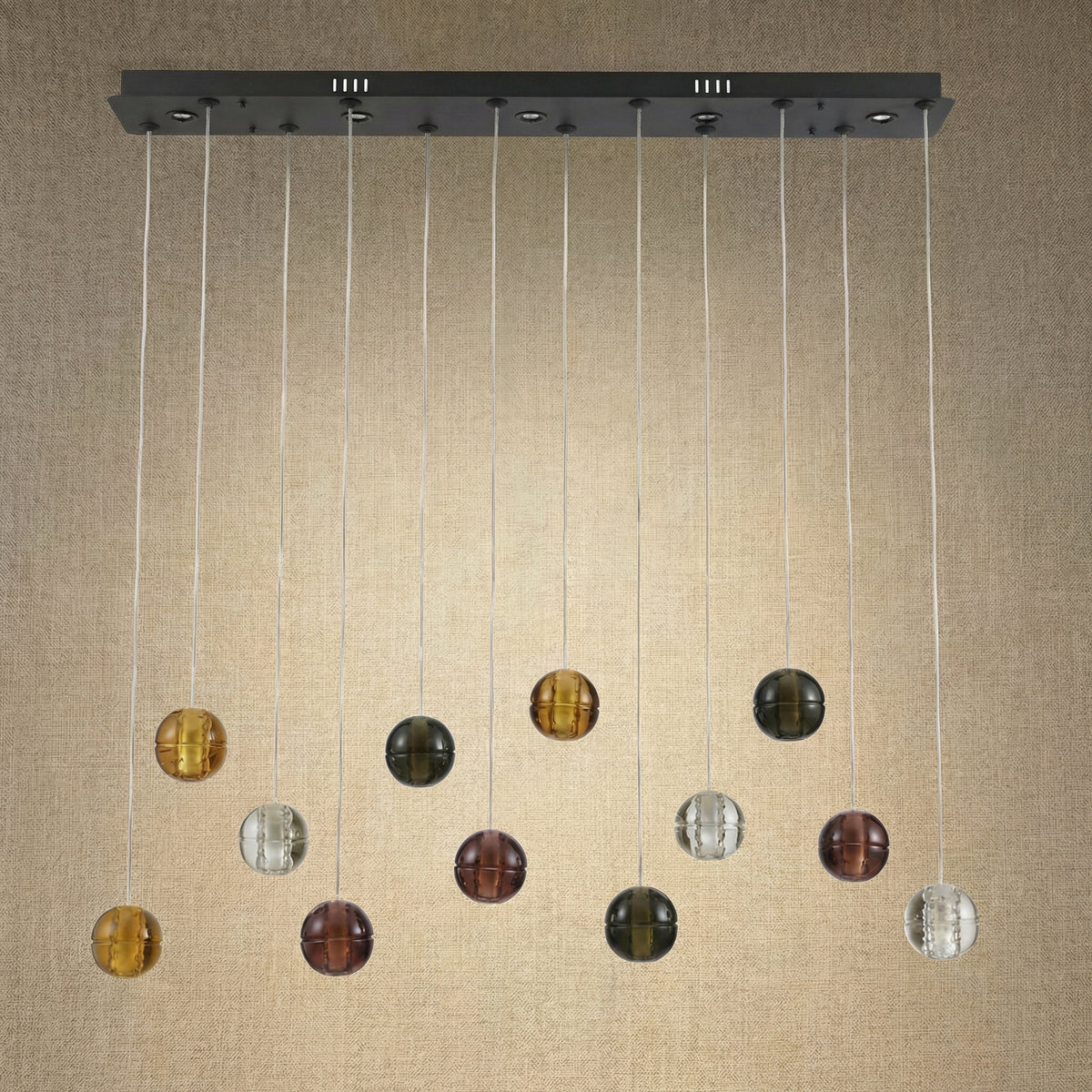 Yiosi Yo Linear Glass Pendant Light - dark