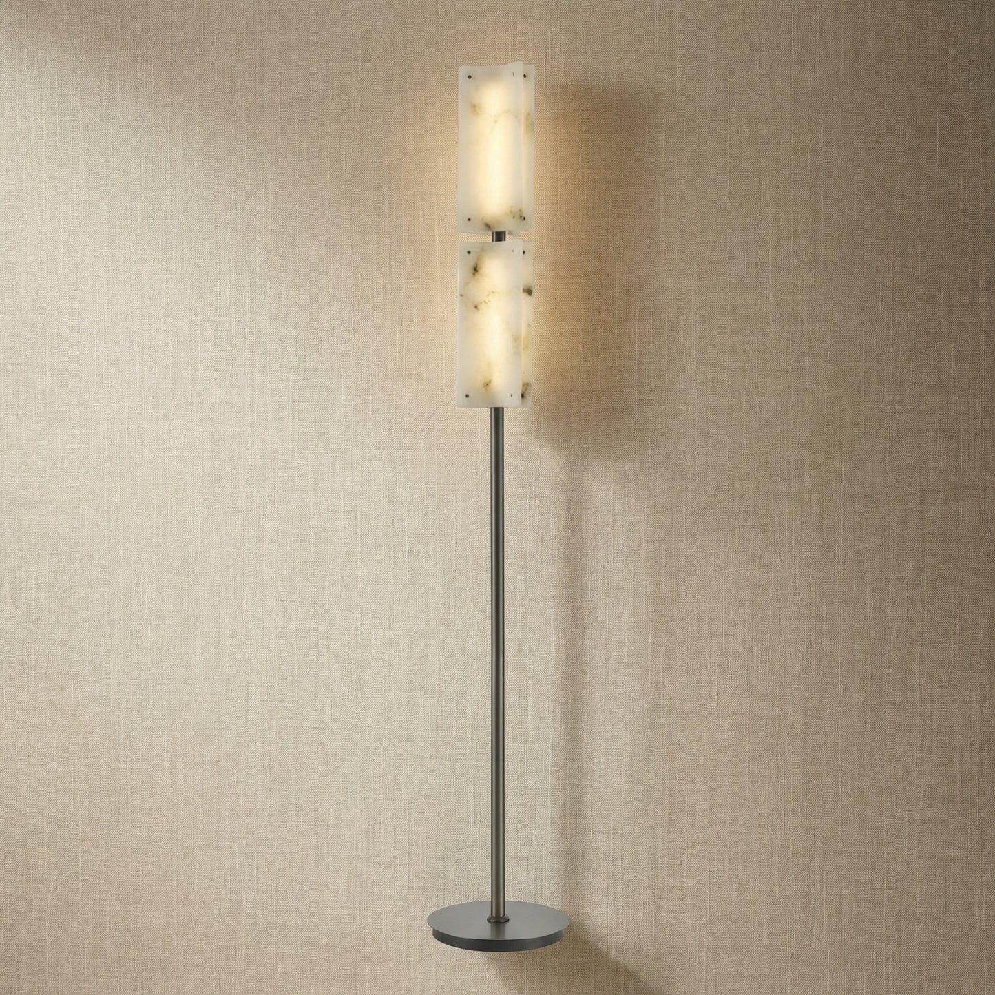 Yiosi Yunjin Double Natural Stone Floor Lamp - 10" (Dia 250mm)