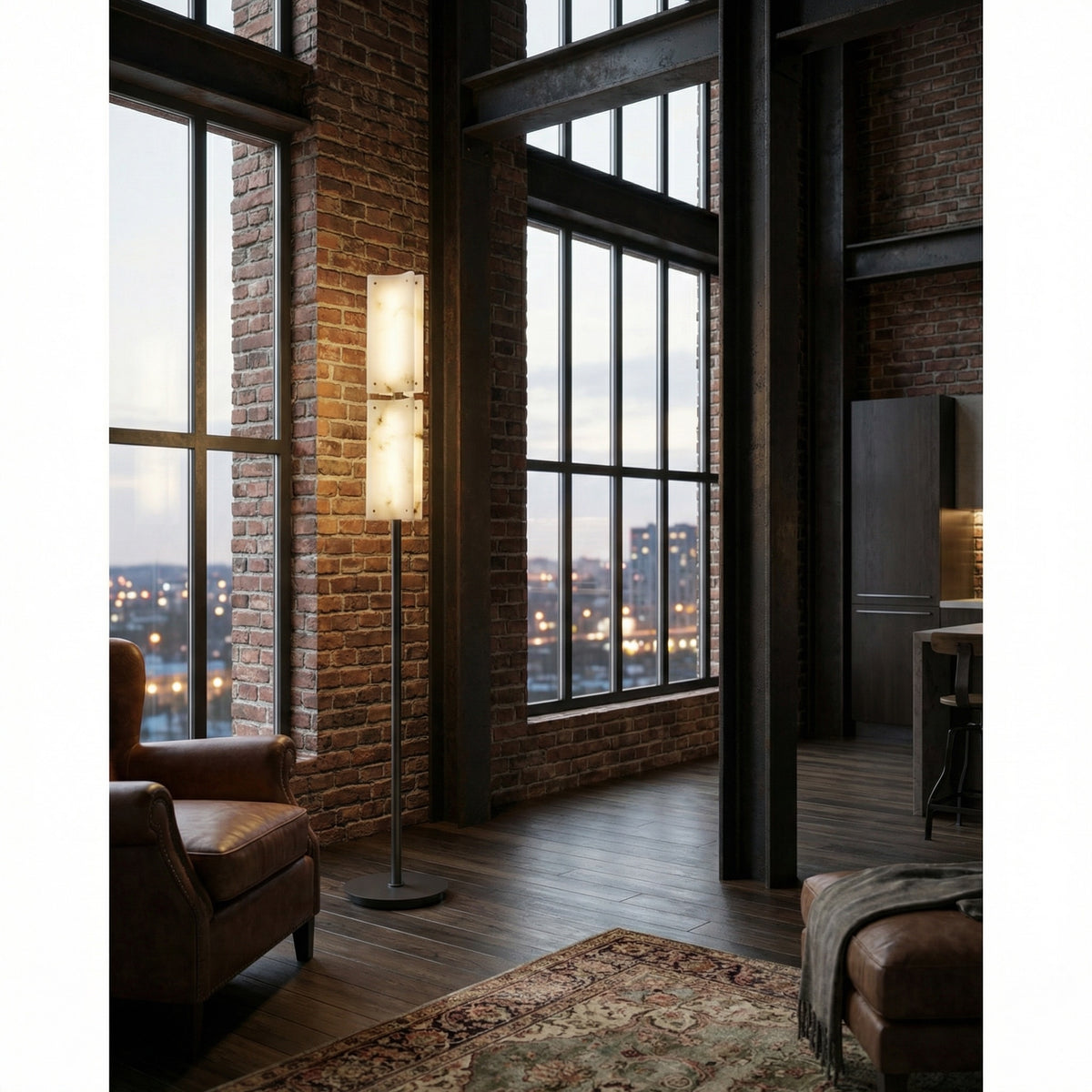 Yiosi Yunjin Double Natural Stone Floor Lamp - scene-2