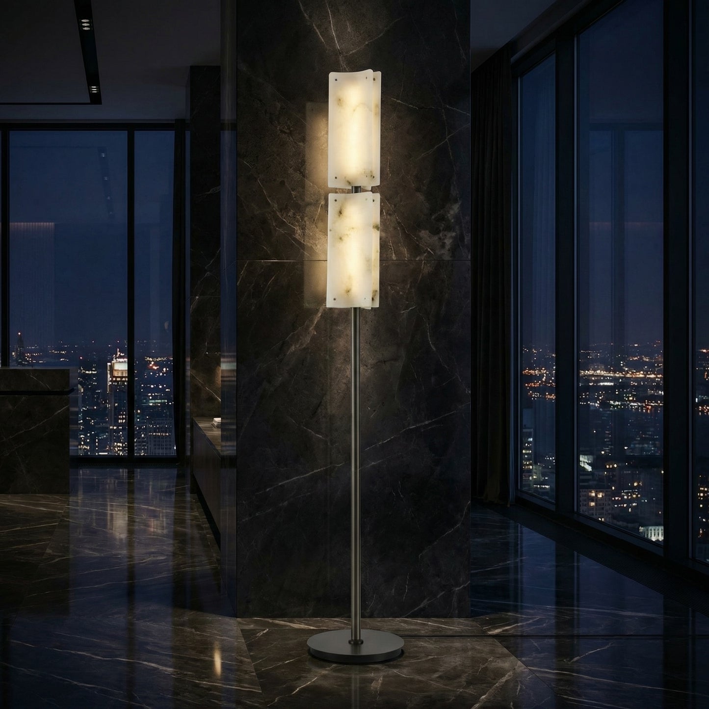 Yiosi Yunjin Double Natural Stone Floor Lamp - scene-3