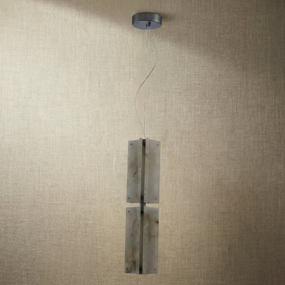 Yiosi Yunjin Double Natural Stone Pendant Light - dark