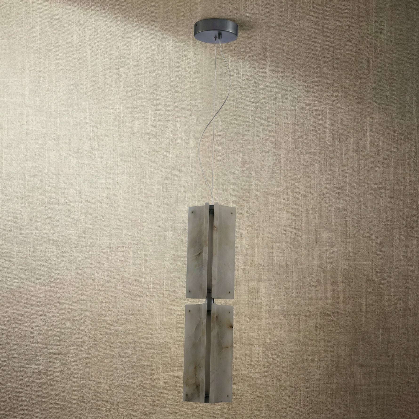 Yiosi Yunjin Double Natural Stone Pendant Light - dark