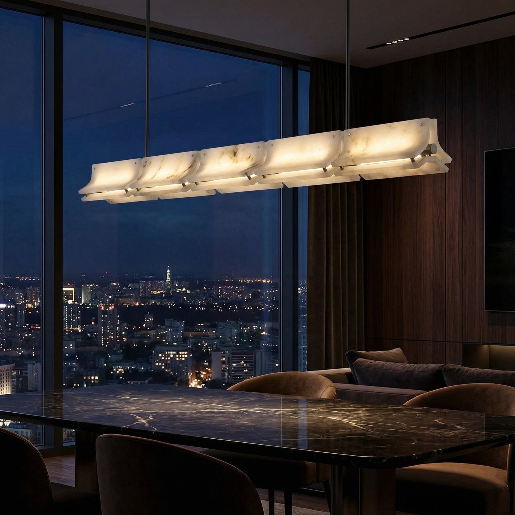 Yiosi Yunjin Linear Natural Stone Pendant Light - scene-3