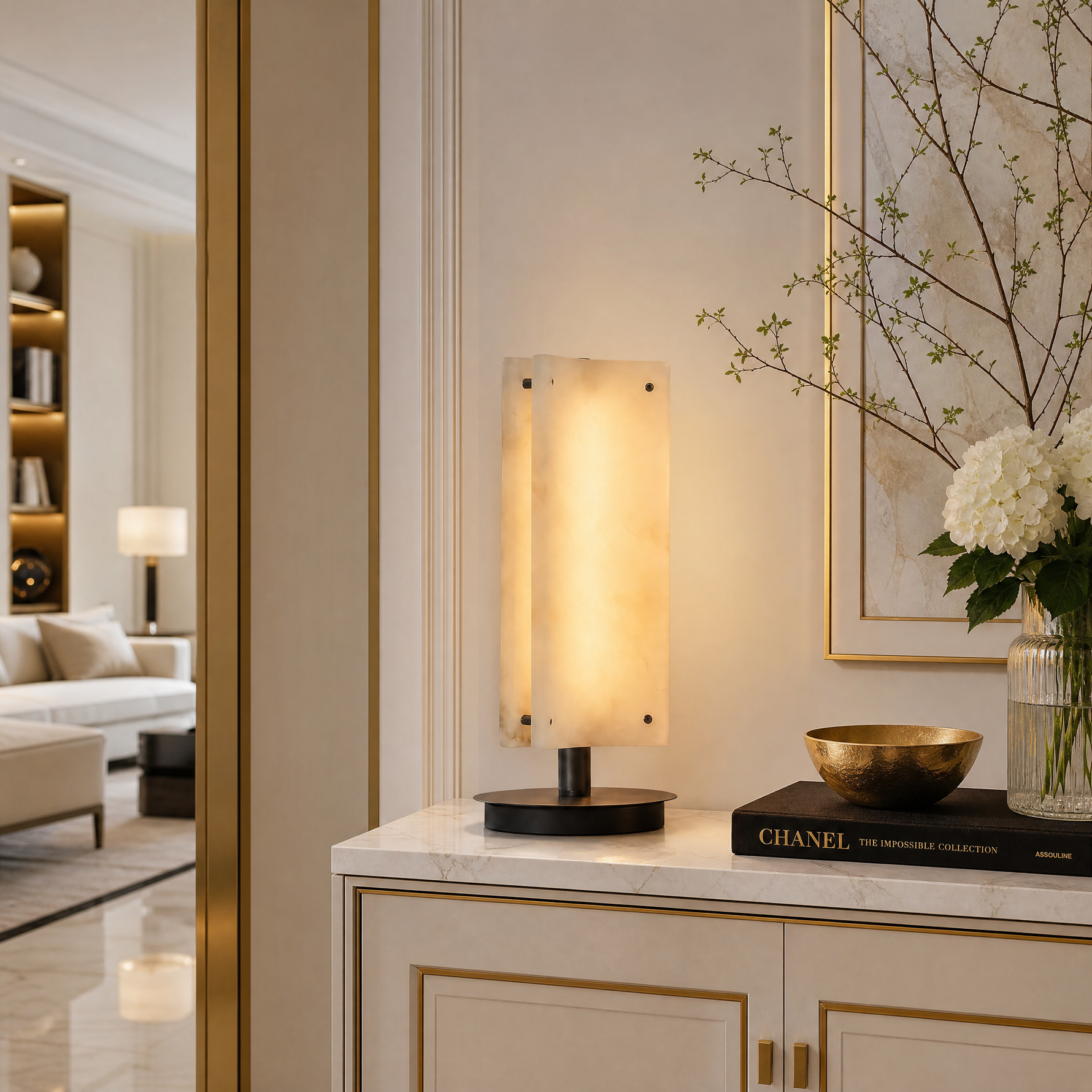 Yiosi Cloud Brocade Mini Natural Stone Table Lamp