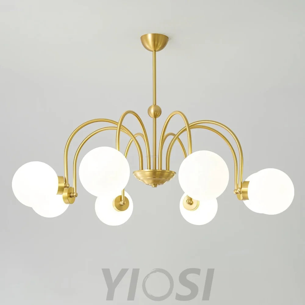 Yisu Brass Chandelier with 3/6/8 heads - Bend, Marshmallow Chandelier-1-Yiosilamp