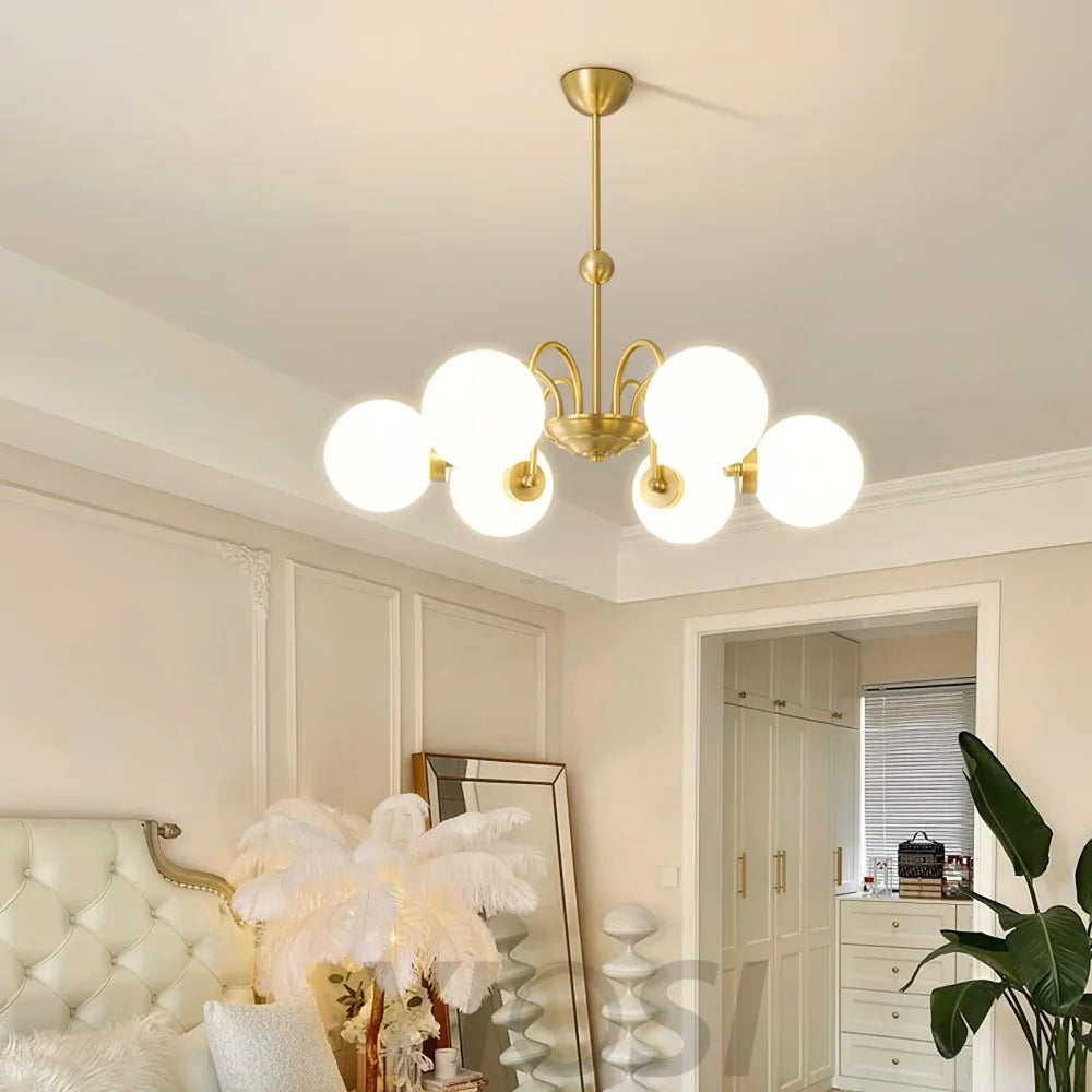 Yisu Brass Chandelier with 3/6/8 heads - Bend, Marshmallow Chandelier-1-Yiosilamp