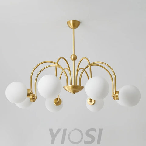 Yisu Brass Chandelier with 3/6/8 heads - Bend, Marshmallow Chandelier-1-Yiosilamp