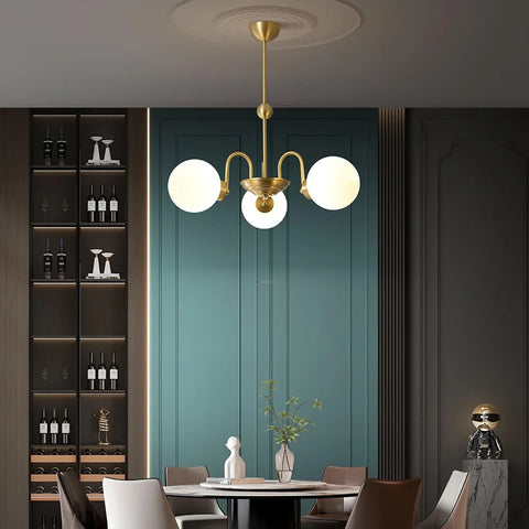 Yisu Brass Chandelier with 3/6/8 heads - Bend, Marshmallow Chandelier-1-Yiosilamp