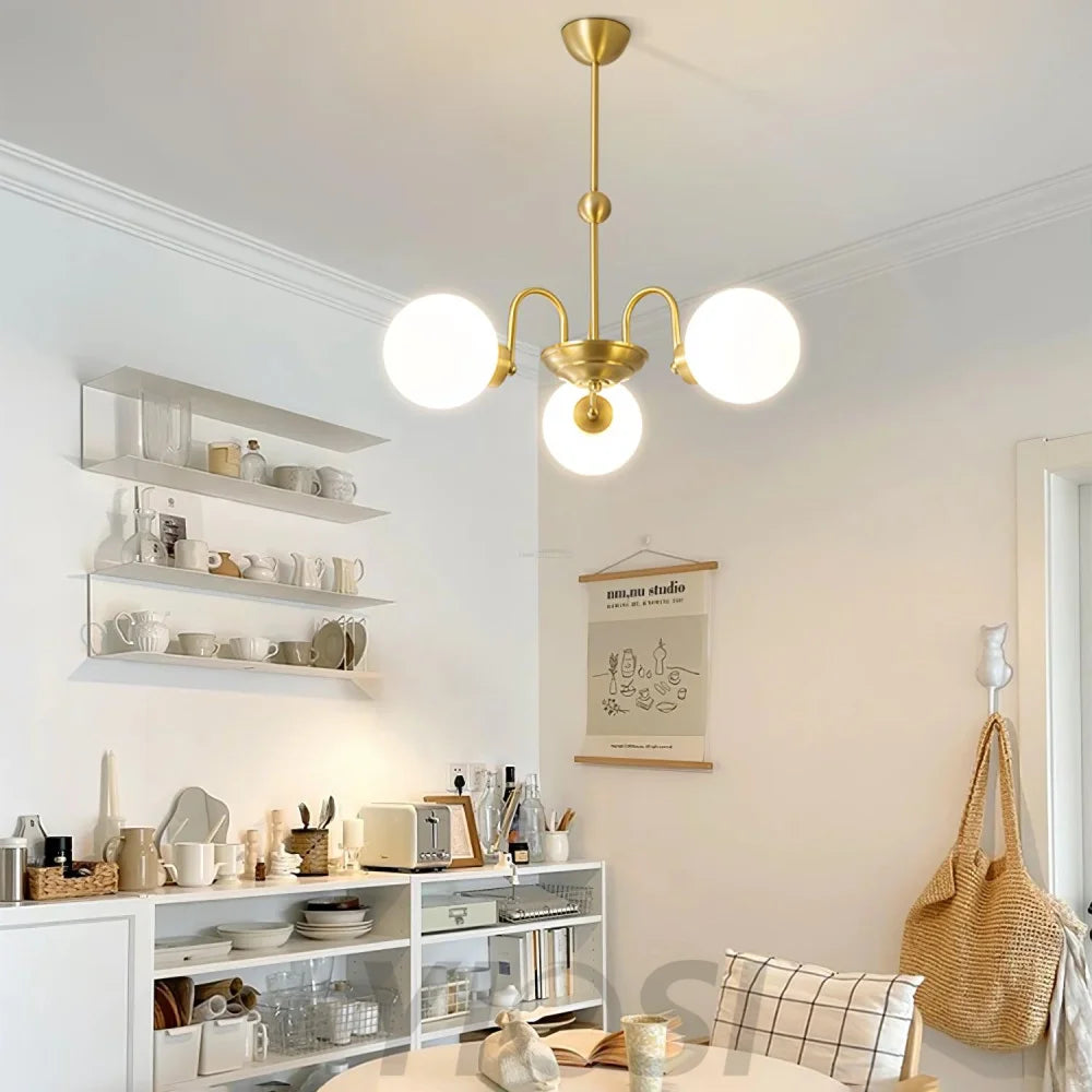 Yisu Brass Chandelier with 3/6/8 heads - Bend, Marshmallow Chandelier-1-Yiosilamp