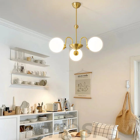 Yisu Brass Chandelier with 3/6/8 heads - Bend, Marshmallow Chandelier-1-Yiosilamp