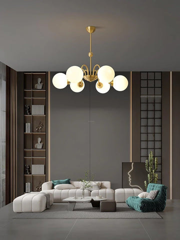 Yisu Brass Chandelier with 3/6/8 heads - Bend, Marshmallow Chandelier-1-Yiosilamp
