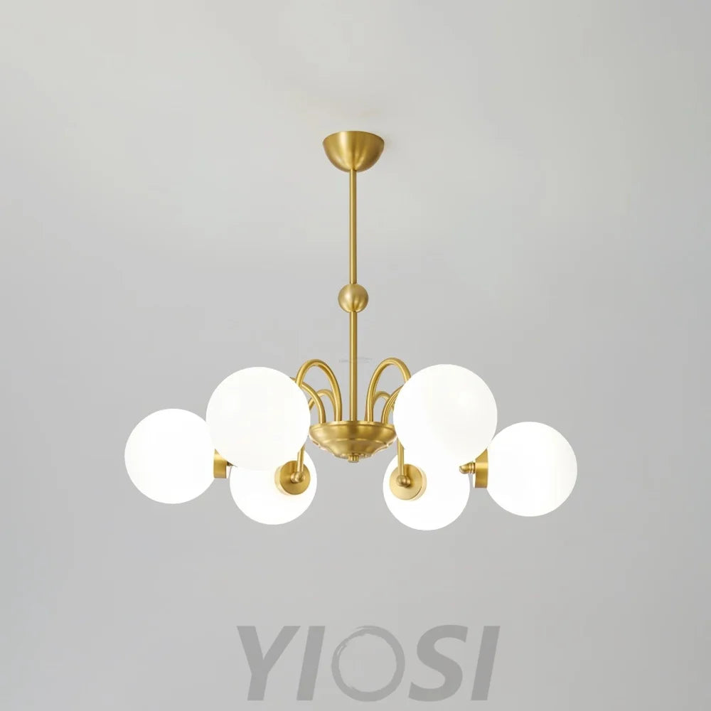 Yisu Brass Chandelier with 3/6/8 heads - Bend, Marshmallow Chandelier-1-Yiosilamp