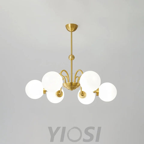 Yisu Brass Chandelier with 3/6/8 heads - Bend, Marshmallow Chandelier-1-Yiosilamp