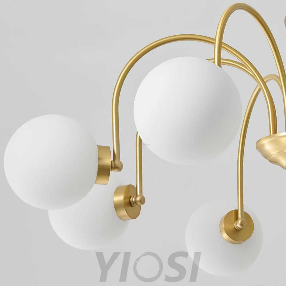 Yisu Brass Chandelier with 3/6/8 heads - Bend, Marshmallow Chandelier-1-Yiosilamp